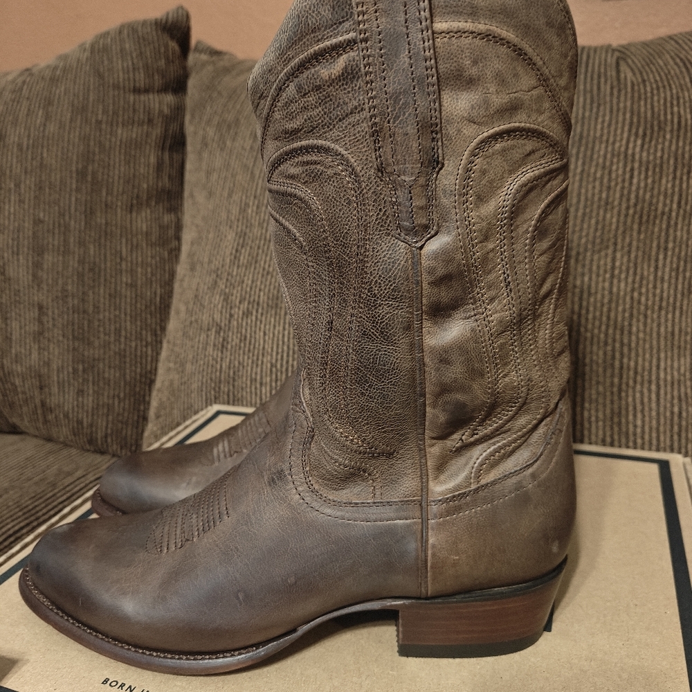 Tecovas The Cartwright Cafe Goat Cowboy Boots Genuine Leather Men's Size 11D NWT - Picture 2 of 9